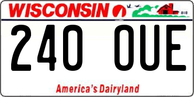 WI license plate 240OUE