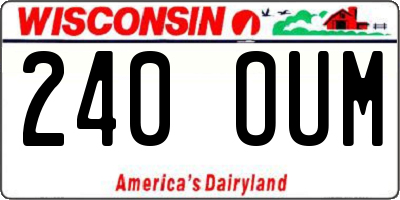 WI license plate 240OUM