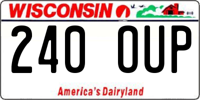 WI license plate 240OUP