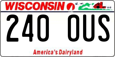 WI license plate 240OUS