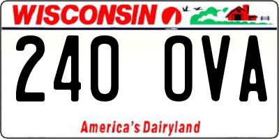 WI license plate 240OVA