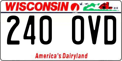 WI license plate 240OVD