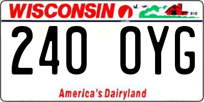 WI license plate 240OYG