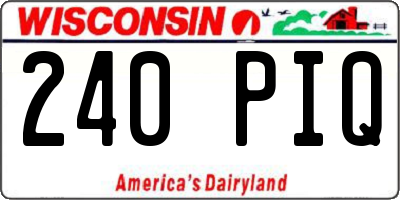 WI license plate 240PIQ