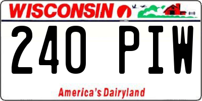 WI license plate 240PIW