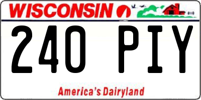 WI license plate 240PIY