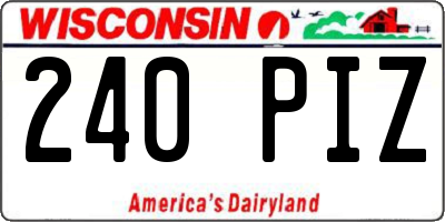 WI license plate 240PIZ