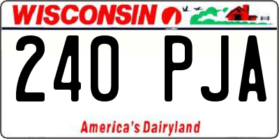 WI license plate 240PJA