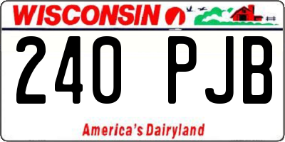 WI license plate 240PJB