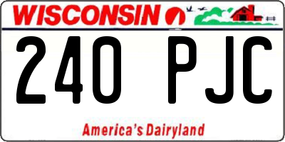 WI license plate 240PJC