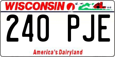 WI license plate 240PJE