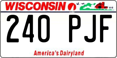 WI license plate 240PJF