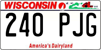WI license plate 240PJG