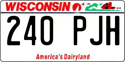 WI license plate 240PJH