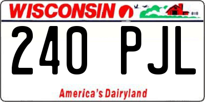 WI license plate 240PJL