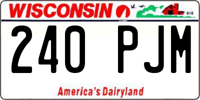 WI license plate 240PJM