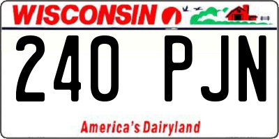 WI license plate 240PJN