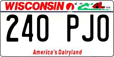 WI license plate 240PJO