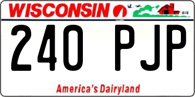 WI license plate 240PJP