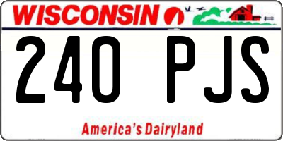 WI license plate 240PJS