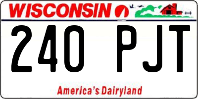 WI license plate 240PJT