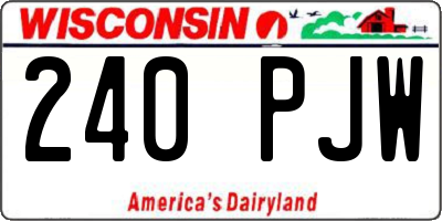 WI license plate 240PJW