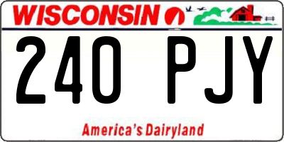 WI license plate 240PJY