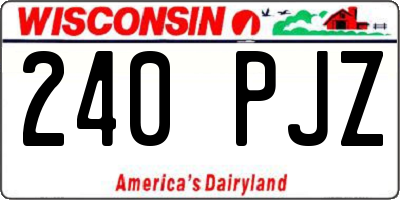 WI license plate 240PJZ