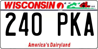 WI license plate 240PKA