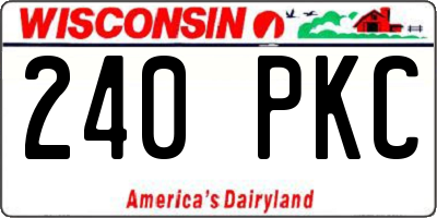 WI license plate 240PKC