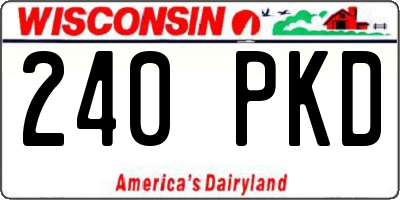 WI license plate 240PKD