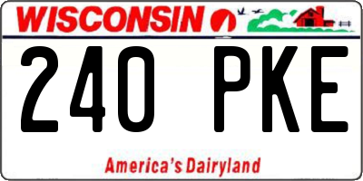 WI license plate 240PKE