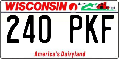 WI license plate 240PKF