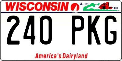 WI license plate 240PKG