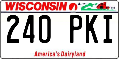 WI license plate 240PKI