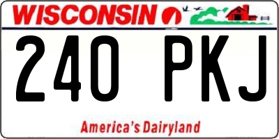 WI license plate 240PKJ