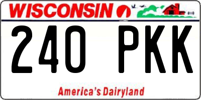 WI license plate 240PKK