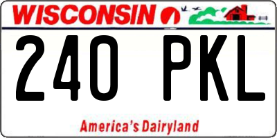 WI license plate 240PKL