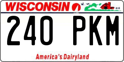 WI license plate 240PKM