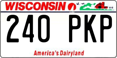 WI license plate 240PKP