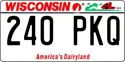 WI license plate 240PKQ