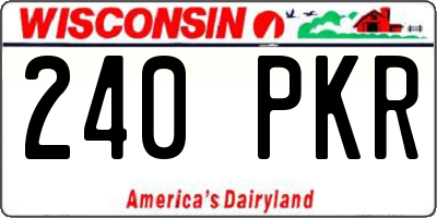 WI license plate 240PKR