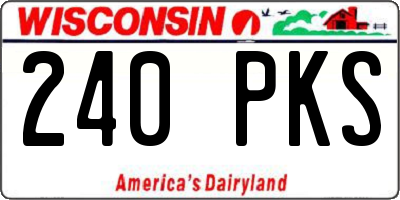 WI license plate 240PKS