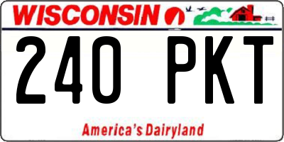 WI license plate 240PKT
