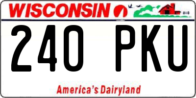 WI license plate 240PKU