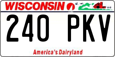 WI license plate 240PKV