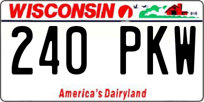 WI license plate 240PKW