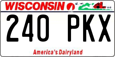 WI license plate 240PKX