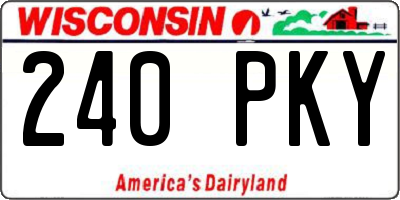 WI license plate 240PKY
