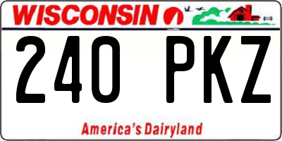 WI license plate 240PKZ